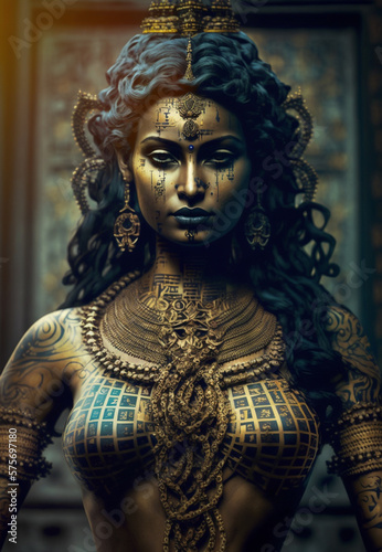 Hindu goddess Shiva. Generative AI © Aleksandr Borisenko
