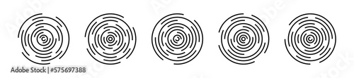 Abstract circle icon set. Abstract linear circles. Vector decorative design elements.