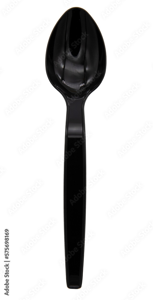 Black plastic spoon on transparent background png file Black plastic spoon on transparent background png file