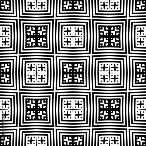Seamless repeating pattern.Black and  white pattern  for decor  textile  fabric wallpapers and backgrounds.