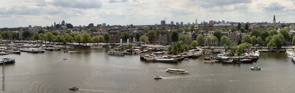 Panorama View of Amsterdam from the Library
