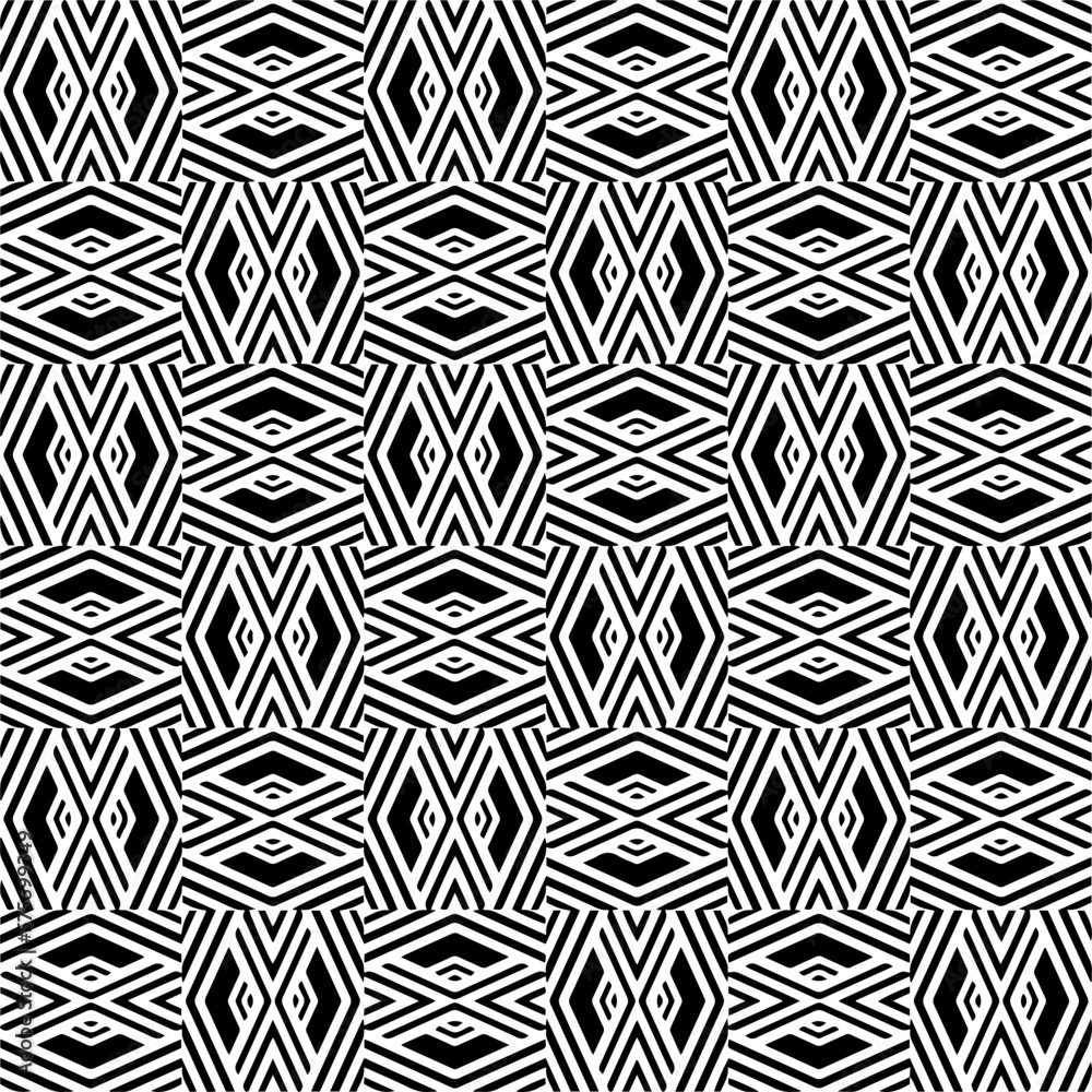 Seamless repeating pattern.Black and
white pattern for decor, textile ,fabric,wallpapers and backgrounds. Seamless repeating pattern.Black and
white pattern for decor, textile ,fabric,wallpapers and backgrounds.