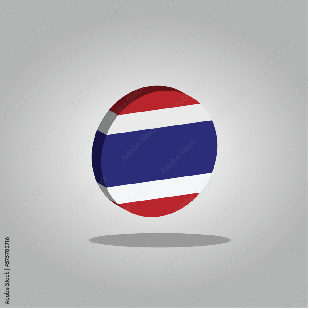 Thailand Flag Vector 3D Circle Ilustrator Flat Design Thailand Flag Vector 3D Circle Ilustrator Flat Design