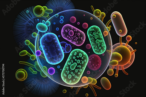 Discover diverse strains of Bacteria with high-resolution image showcasing microorganisms in stunning detail photo