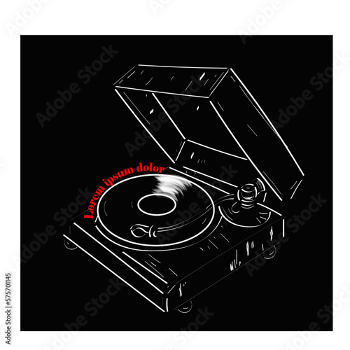 vintage gramophone illustration