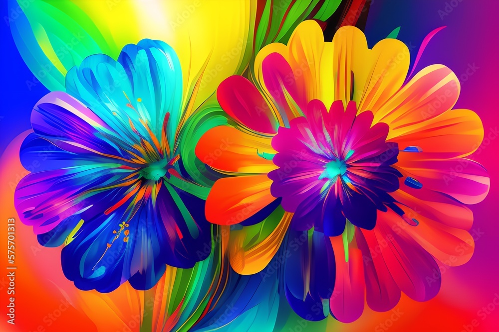 Abstract Floral Design, Generative AI Illustration Abstract Floral Design, Generative AI Illustration