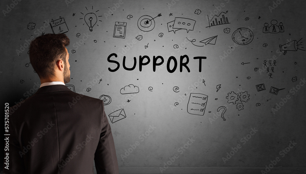 businessman drawing a creative idea sketch