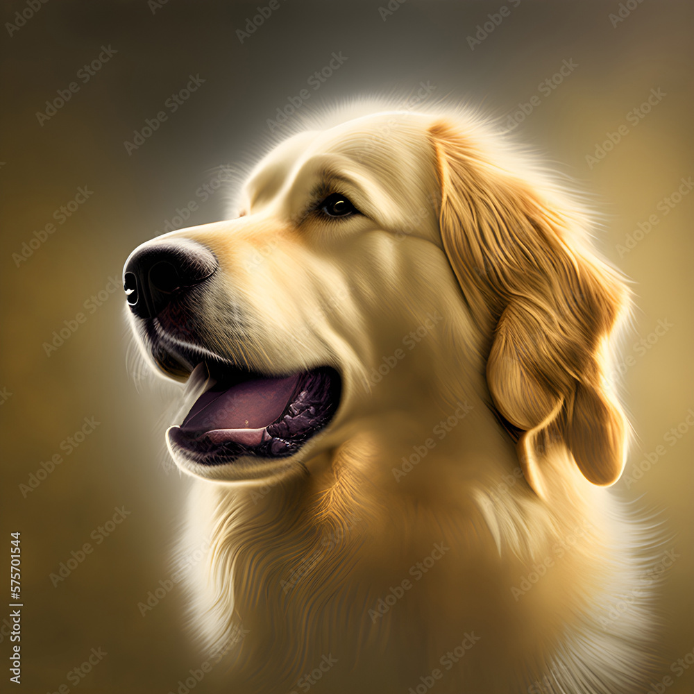 Golden Retriever Dog, Generative AI Illustration Golden Retriever Dog, Generative AI Illustration