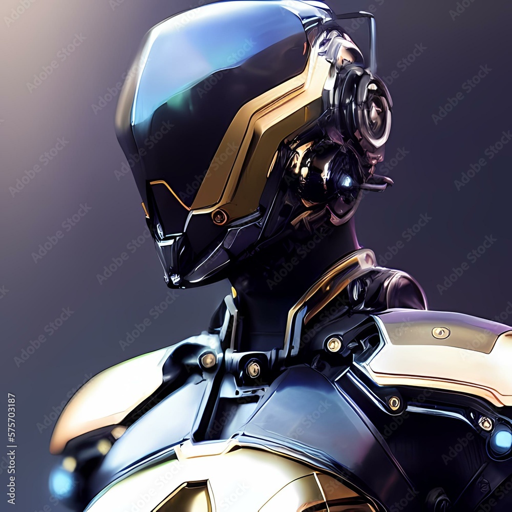 Robot face created with generative ai technology Robot face created with generative ai technology