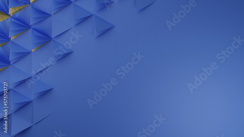 Blue triangle plane is changing to yellow triangle plane (3D Rendering)