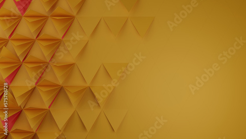 Orange triangle plane is changing to yellow triangle plane  (3D Rendering)