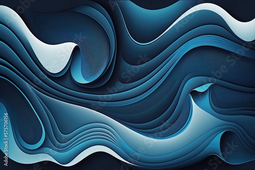 Abstract blue liquid wavy background. Generative AI
