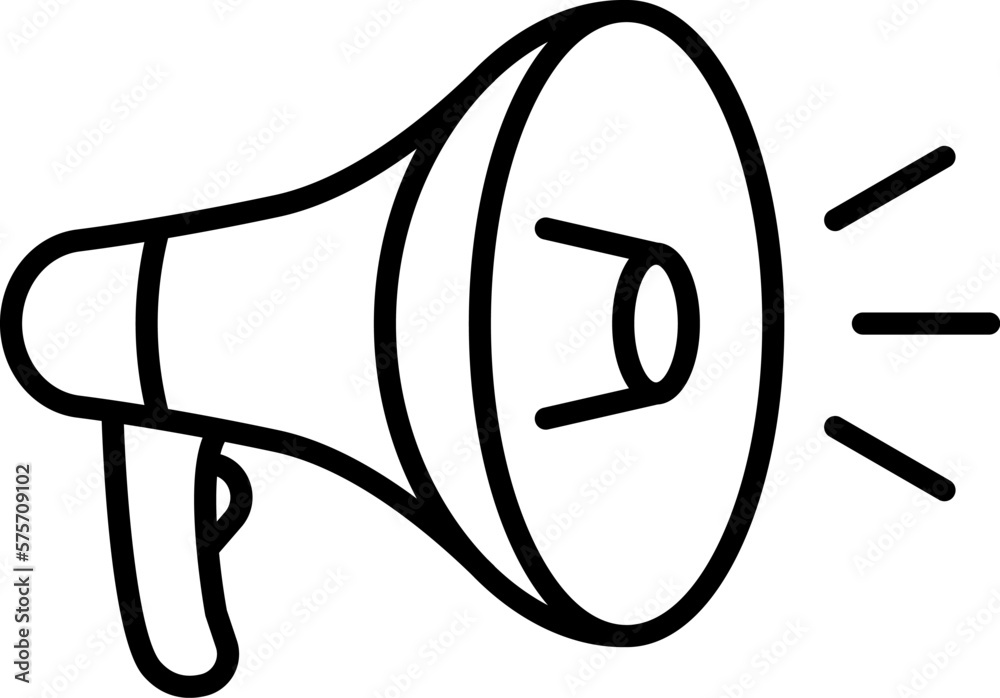 Megaphone icon. Electric megaphone symbol with sound. Loudspeaker
