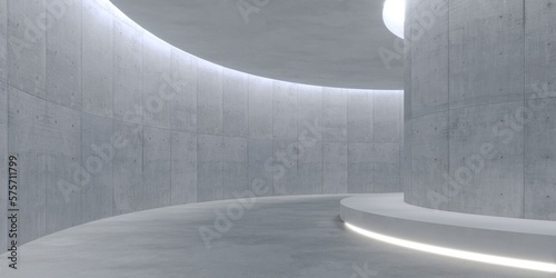 Empty  concrete space interior with sunlight and shadow, 3d rendering photo