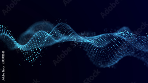 Network connection structure. Digital data background. Connection of dots and lines on a dark background. 3D rendering. © Liudmyla