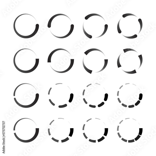 loading icon set. Progress bar to upload download loop process. Website loading icon. Vector illustration