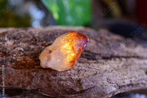 Citrine quartz mineral on collection