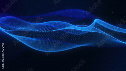 blue technology digital wave background, wavy motion graphic abstract particle, digital concept © watchara tongnoi