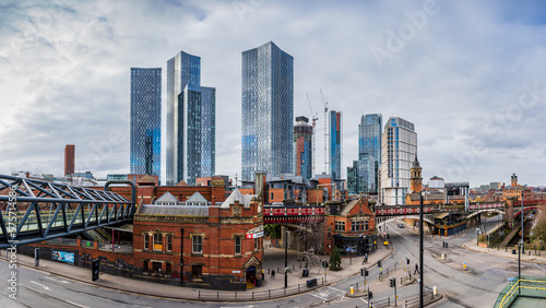 Billede på lærred Manchester Deansgate panorama