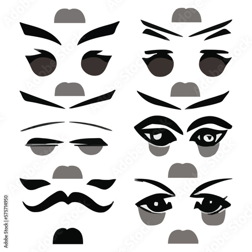 Set of different eyes expressions vector file