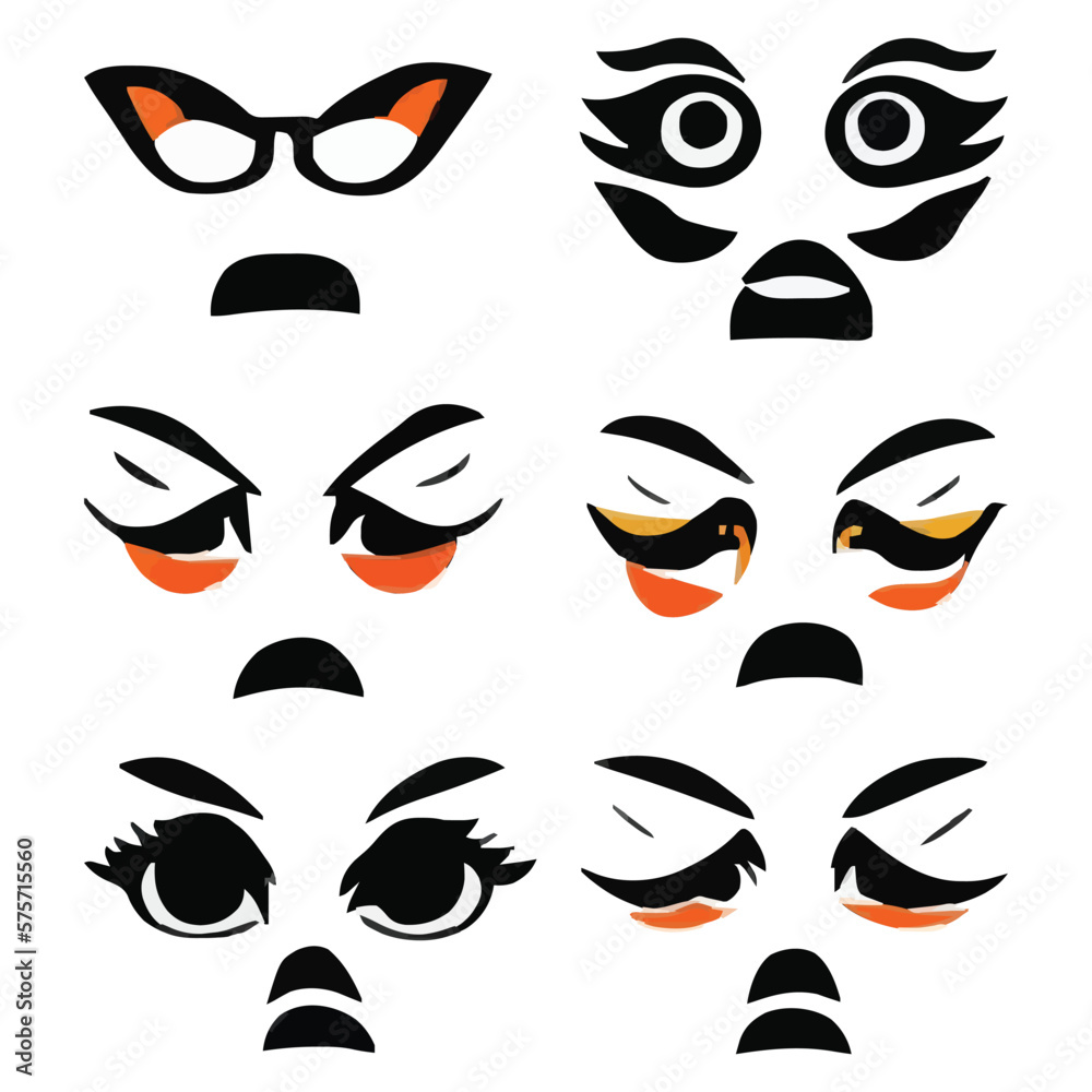 Set of different eyes expressions vector file