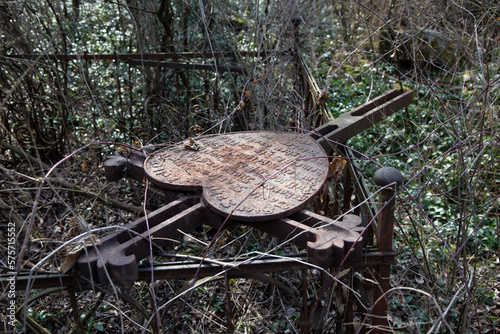 Old and abandoned evangelical cemetery in the forest
