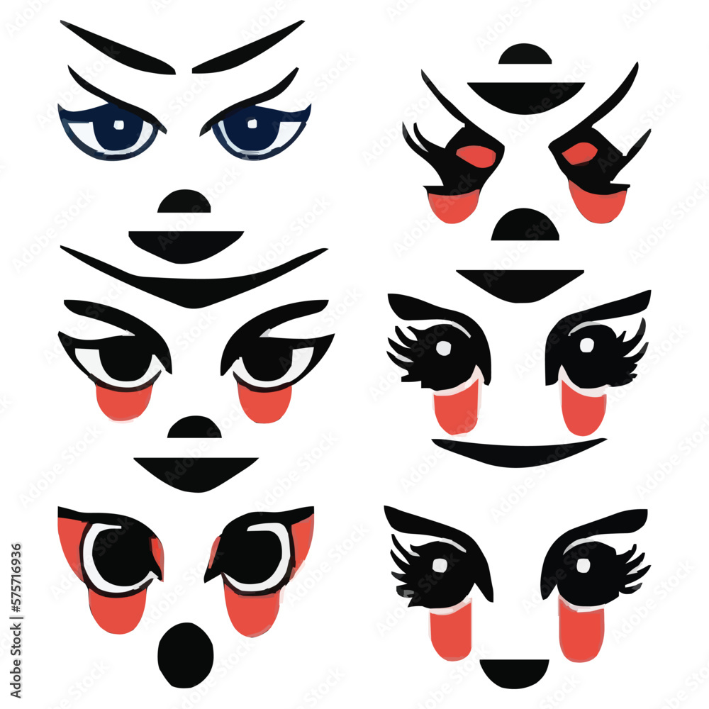 Set of different eyes expressions vector file