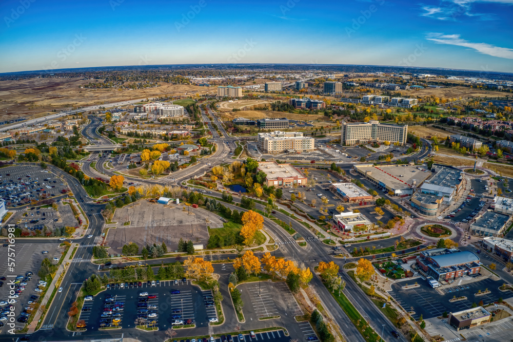 Aerial View of the Denver Suburb of Broomsfield, Colorado