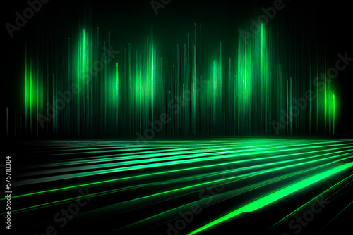 Obraz na płótnie Green techno sci-fi background, ai generation