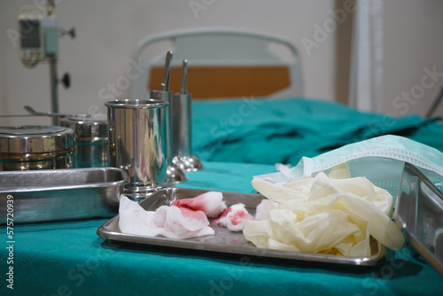 Equipment and medical devices in modern operating room, medical health care and surgery concept.