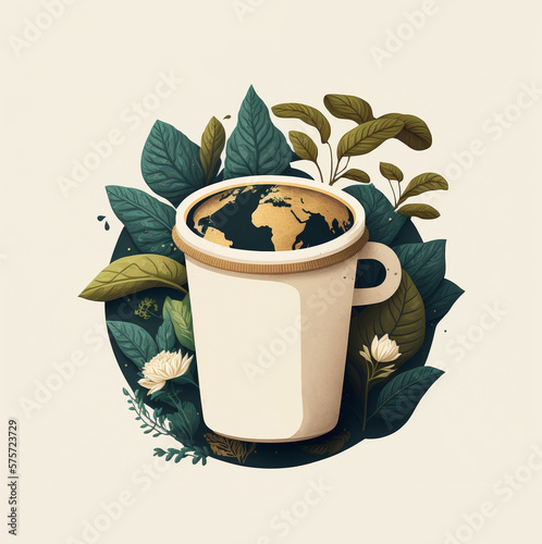 Earth Day cup coffee with g...