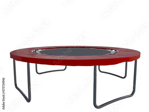 Red elastic trampoline for jumping. business and funny concept. 3d rendering photo