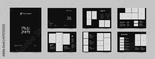 black photography album brochure  portfolio layout template 