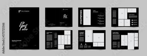 black photography album brochure  portfolio layout template 
