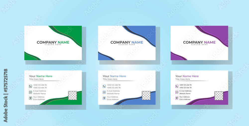 Professional business card design with modern minimalist style with white background. Professional business card design with modern minimalist style with white background.