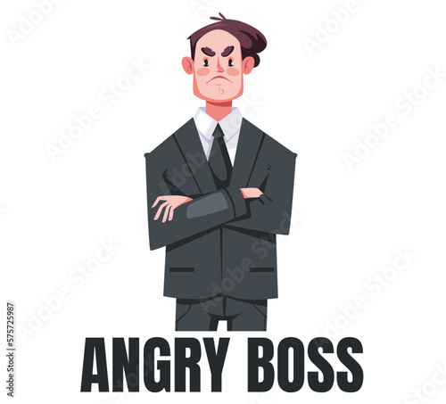 Angry boss office worker character concept. Vector graphic design illustration