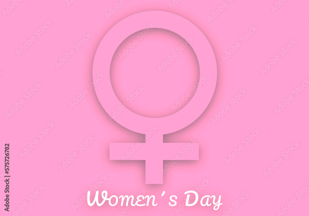 Fondo del día de la mujer con el icono femenino. Fondo del día de la mujer con el icono femenino.