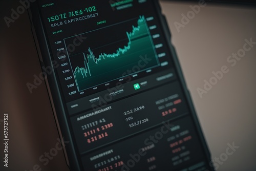 illustration, real-time trading on a smartphone, generative AI