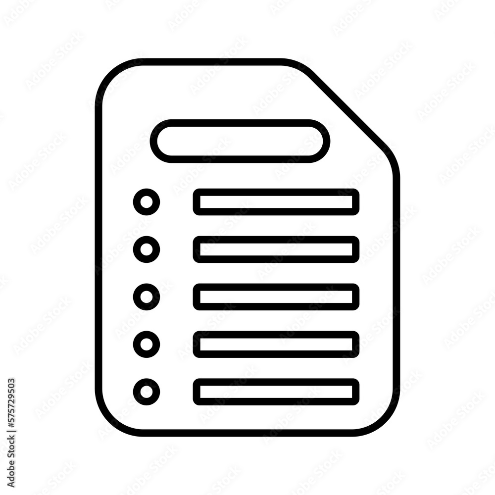 Catalog, document, list outline icon. Line art vector. Catalog, document, list outline icon. Line art vector.