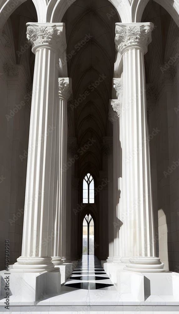 Naklejka premium AI Digital Illustration Tall Arches