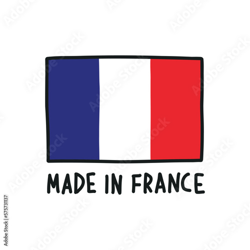 made in France doodle icon, vector color line illustration
