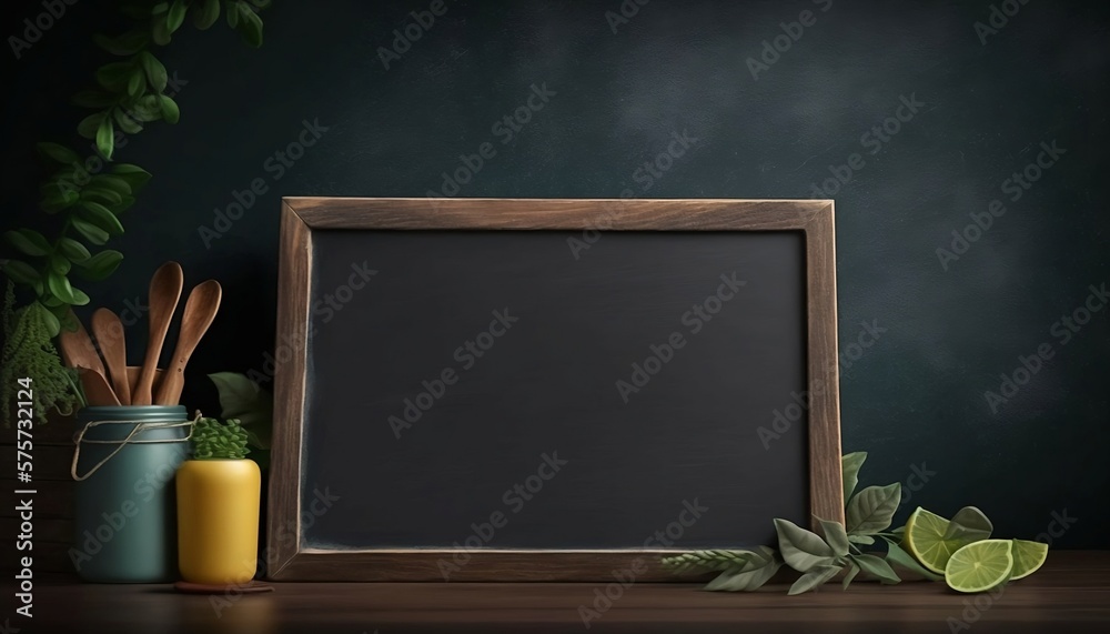 Vintage blackboard or school slate , generative ai
