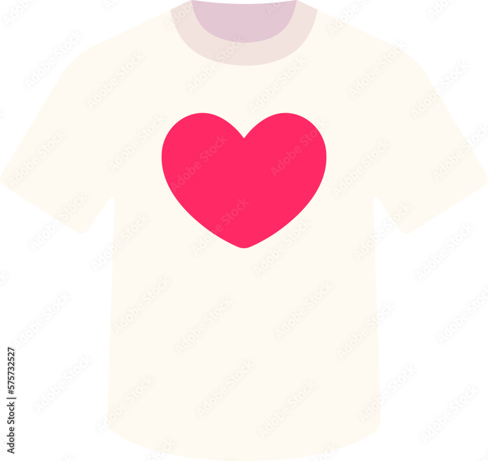 Shirt heart Icon Elements Flat Style