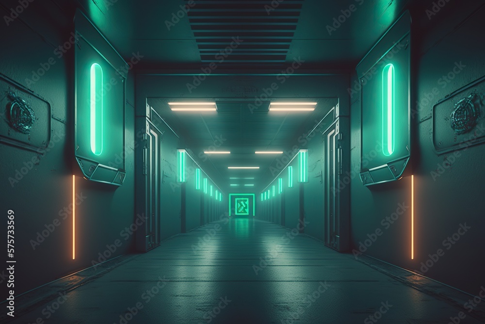 Techno Hallway Background