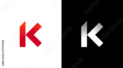 Letter K logo red initial vector monogram icon style Design template