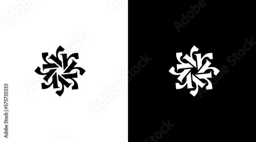 Letter r logo flower initial vector monogram icon style Design template