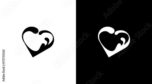 Wine romantic logo spilled vector monogram icon style Design template