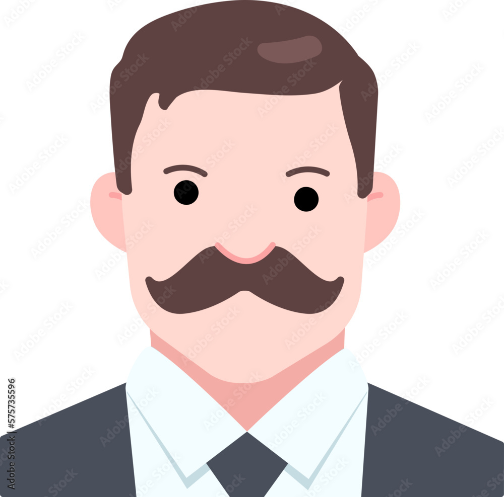 Gentleman Business big man boy avatar User person mustache Flat Style Gentleman Business big man boy avatar User person mustache Flat Style