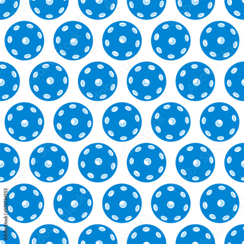 Seamless Pattern of Blue Indoor Balls for Pickleball