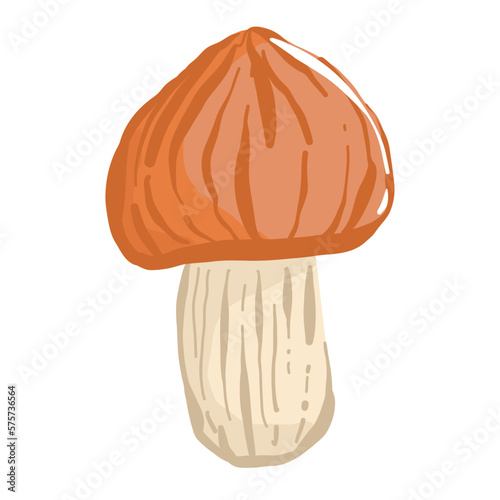 mushrooms in the hand drawing style. Psychedelic abstract mushrooms, hippie style. Vector illustration isolated on a white background.